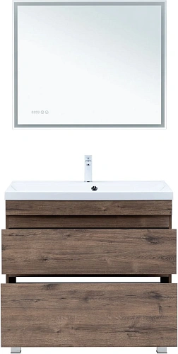 Тумба под раковину Aquanet Нота New 90 00344145 напольная, дуб веллингтон табак Тумба под раковину Aquanet Нота New 90 00344145 напольная, дуб веллингтон табак