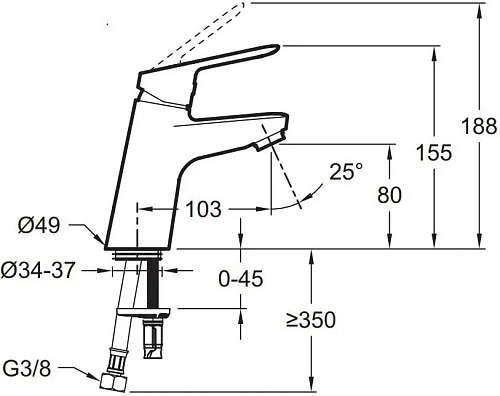 Смеситель для раковины Jacob Delafon Lucien E20849-CP Смеситель для раковины Jacob Delafon Lucien E20849-CP