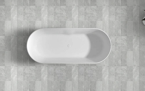 Ванна отдельностоящая ABBER AS9614 180x75 универсальная, белая матовая, искусственный камень Ванна отдельностоящая ABBER AS9614 180x75 универсальная, белая матовая, искусственный камень