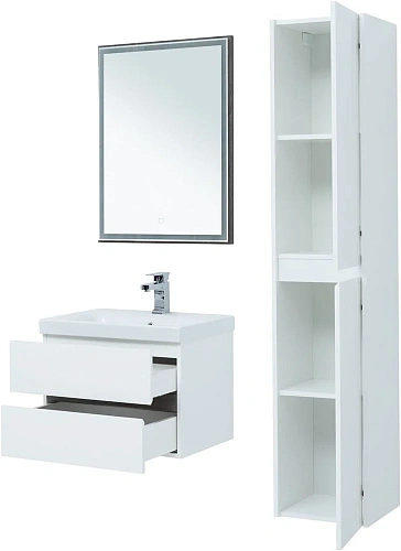 Тумба под раковину Aquanet Беркли 60 белый/дуб рошелье 00254289 Тумба под раковину Aquanet Беркли 60 белый/дуб рошелье 00254289