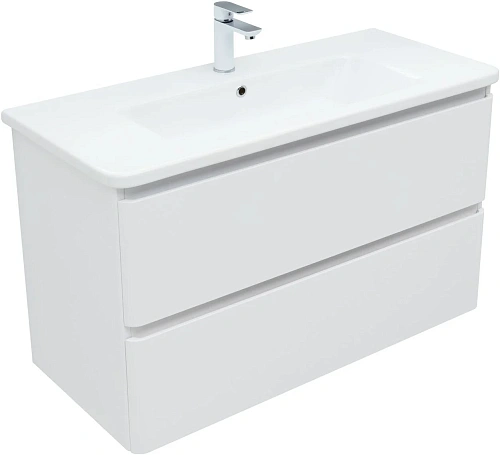 Тумба под раковину Aquanet Эмбер 105 белый матовый 00330469 напольная/подвесная Тумба под раковину Aquanet Эмбер 105 белый матовый 00330469 напольная/подвесная