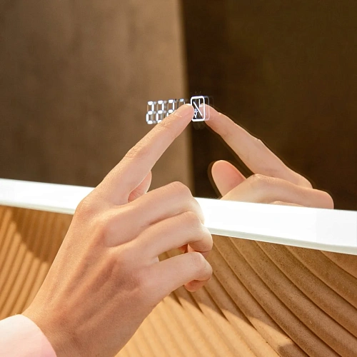 Зеркало Silver mirrors СТИВ-4 700x680 Сенсорный выключатель + ЧАСЫ ФР-00001699 Зеркало Silver mirrors СТИВ-4 700x680 Сенсорный выключатель + ЧАСЫ ФР-00001699