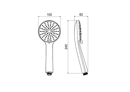 Душевая лейка Aquatek Бетта AQ2009BGM черный хром шлифованный