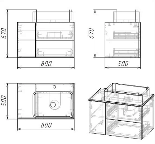 Тумба под раковину GROSSMAN АЛЬБА-80 см веллингтон/белая (ум.GR-3016) подвесная 108011 Тумба под раковину GROSSMAN АЛЬБА-80 см веллингтон/белая (ум.GR-3016) подвесная 108011