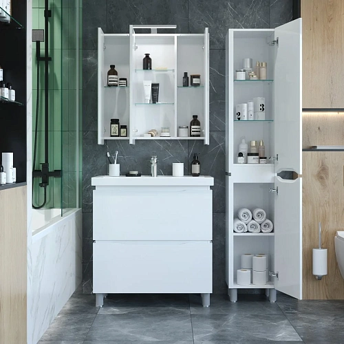 Шкаф-пенал BRIZ Милана п-35 правый 226 04-00035-00 02 БЕЛ белый Шкаф-пенал BRIZ Милана п-35 правый 226 04-00035-00 02 БЕЛ белый