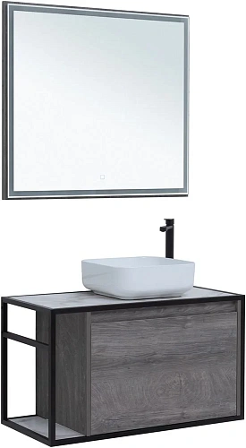 Тумба под раковину Aquanet Nova Lite Loft 90 R дуб рошелье 00261655 Тумба под раковину Aquanet Nova Lite Loft 90 R дуб рошелье 00261655