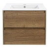 Тумба под раковину Vincea Gio 600 подвесная, 2 выкатных ящика soft-close, T.Oak VMC-2G600TO Тумба под раковину Vincea Gio 600 подвесная, 2 выкатных ящика soft-close, T.Oak VMC-2G600TO