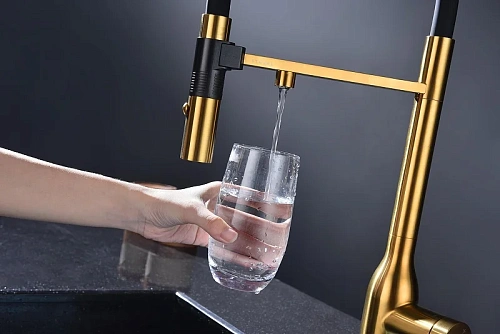 Смеситель для кухни Paulmark Magneto One брашированное золото Ma213188-BG Смеситель для кухни Paulmark Magneto One брашированное золото Ma213188-BG