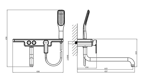 Смеситель для ванны D&K Berlin Kunste DA1443313 Смеситель для ванны D&K Berlin Kunste DA1443313
