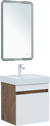 Тумба под раковину Aquanet Оптима 50 00344790 дуб рустикальный/белый сатин Тумба под раковину Aquanet Оптима 50 00344790 дуб рустикальный/белый сатин