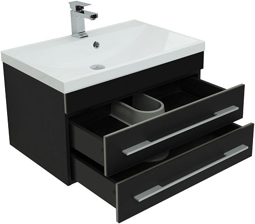 Тумба под раковину Aquanet Верона 75 New черный матовый 00272427 Тумба под раковину Aquanet Верона 75 New черный матовый 00272427