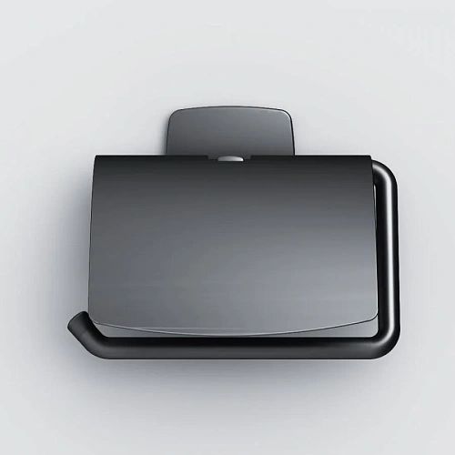 Держатель туалетной бумаги AM.PM Gem A90341422 с крышкой, черный Держатель туалетной бумаги AM.PM Gem A90341422 с крышкой, черный