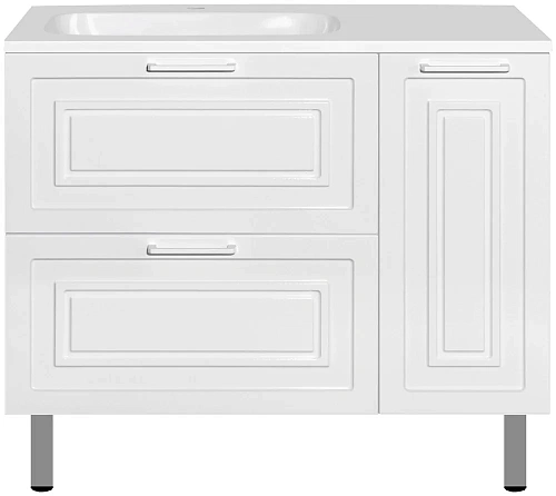 Тумба под раковину Style Line Альба (2 ящ./корзина) Барселона 90 Левая, Люкс, белый, PLUS ЛС-000010052 Тумба под раковину Style Line Альба (2 ящ./корзина) Барселона 90 Левая, Люкс, белый, PLUS ЛС-000010052