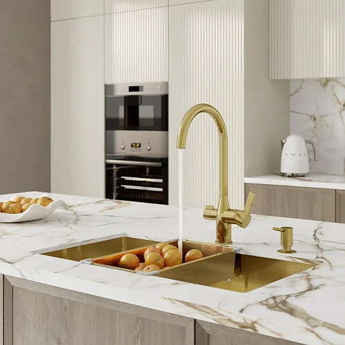 Смеситель для кухни IDDIS Pure (PURMGFJi05) с каналом для фильтрованной воды, матовое золото Смеситель для кухни IDDIS Pure (PURMGFJi05) с каналом для фильтрованной воды, матовое золото