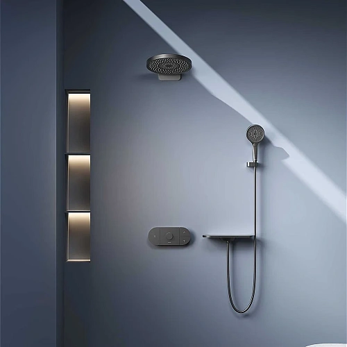 Душевая система Vincea Futura VSFW-2F12TGM термостатический встраиваемая, 3 режима, вороненая сталь Душевая система Vincea Futura VSFW-2F12TGM термостатический встраиваемая, 3 режима, вороненая сталь