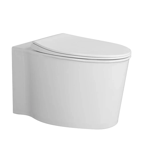 Унитаз подвесной ABBER Bequem AC1127 белый, безободковый, смыв торнадо и струйный смыв Унитаз подвесной ABBER Bequem AC1127 белый, безободковый, смыв торнадо и струйный смыв