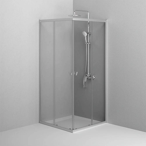 Душевой уголок AM.PM Sunny W87G-403-9090-MT 90x90 серебро, стекло прозрачное Душевой уголок AM.PM Sunny W87G-403-9090-MT 90x90 серебро, стекло прозрачное