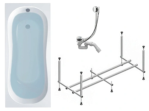 Акриловая ванна Timo INKA1570 150x70x58 с каркасом и слив-переливом Акриловая ванна Timo INKA1570 150x70x58 с каркасом и слив-переливом