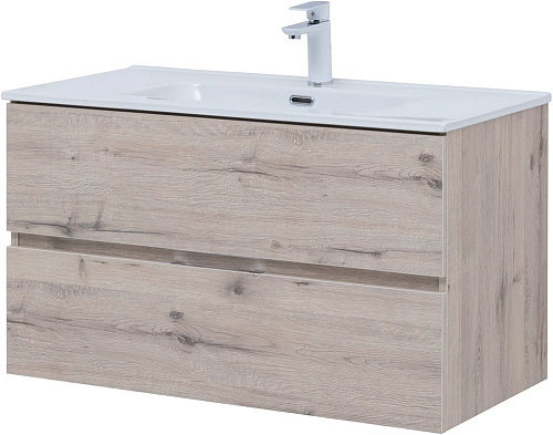 Тумба под раковину Aquanet Алвита New 90 2 ящика, дуб веллингтон белый 00303921 Тумба под раковину Aquanet Алвита New 90 2 ящика, дуб веллингтон белый 00303921