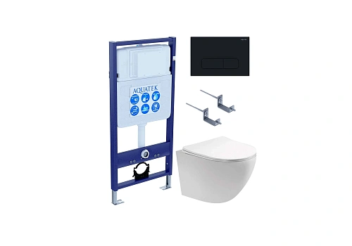 Комплект унитаза SET Aquatek ЕВРОПА cm-017 4в1 с инсталляцией, креплением, клавишей смыва и сиденьем микролифт Комплект унитаза SET Aquatek ЕВРОПА cm-017 4в1 с инсталляцией, креплением, клавишей смыва и сиденьем микролифт