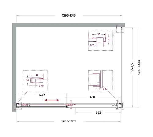 Душевой уголок BelBagno SOFT_CLOSE-1-AH-1-130/100-C-GM 130x100 см, профиль оружейная сталь, стекло прозрачное Душевой уголок BelBagno SOFT_CLOSE-1-AH-1-130/100-C-GM 130x100 см, профиль оружейная сталь, стекло прозрачное