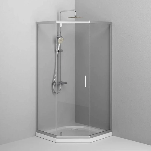 Душевой уголок AM.PM Gem W90G-405-090MT 5-corner Pivot 90x90 стекло прозрачное, профиль хром матовый Душевой уголок AM.PM Gem W90G-405-090MT 5-corner Pivot 90x90 стекло прозрачное, профиль хром матовый