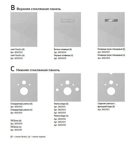 Стеклянная панель TECE TECElux 9650003 с сенсорным блоком управления sen-Touch, стекло черное Стеклянная панель TECE TECElux 9650003 с сенсорным блоком управления sen-Touch, стекло черное