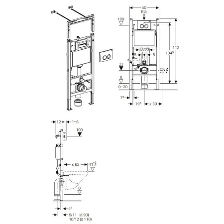 Инсталляция для унитаза Geberit Duofix Delta UP100 (клавиша Delta, белая) 458.122.11.1 Инсталляция для унитаза Geberit Duofix Delta UP100 (клавиша Delta, белая) 458.122.11.1