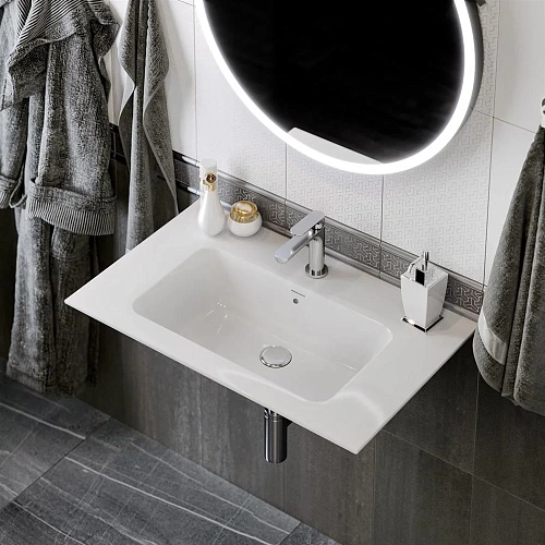 Раковина Kerama Marazzi PIANO подвесная/мебельная 75, белая глянцевая PI.wb.75 Раковина Kerama Marazzi PIANO подвесная/мебельная 75, белая глянцевая PI.wb.75