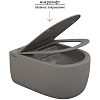 Унитаз подвесной BERGES EGO XL Rimless сиденье EGO XL Slim SO матовый серый, микролифт , быстросъемн 083216 Унитаз подвесной BERGES EGO XL Rimless сиденье EGO XL Slim SO матовый серый, микролифт , быстросъемн 083216