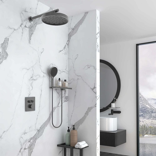 Душевая система Vincea Inspire VSFW-3I21MT2RGM встраиваемый, термостат, вороненая сталь Душевая система Vincea Inspire VSFW-3I21MT2RGM встраиваемый, термостат, вороненая сталь