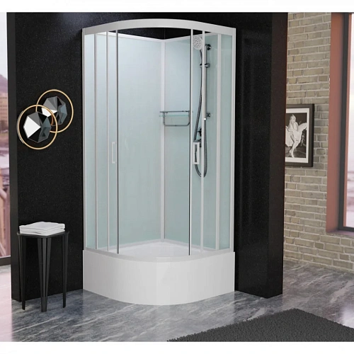Душевая кабина Frank F409/2 White без крыши белый профиль 90x90 132009 Душевая кабина Frank F409/2 White без крыши белый профиль 90x90 132009