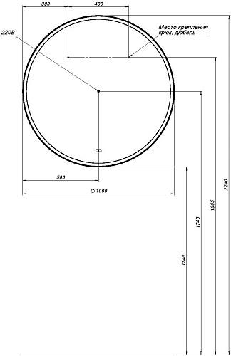 Зеркало Aquanet Тренд 100 черный 00316688 Зеркало Aquanet Тренд 100 черный 00316688