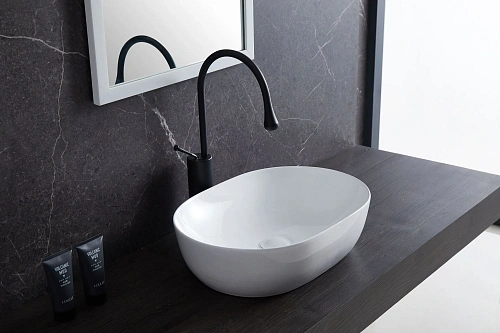 Раковина Sintesi SIN-LVB-APP-404 накладная белая 475x340x140, без отверстия под смеситель Раковина Sintesi SIN-LVB-APP-404 накладная белая 475x340x140, без отверстия под смеситель