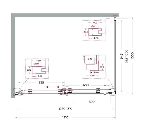 Душевой уголок BelBagno MARINO-2-AH-1-130/100-C-Cr 130x100 см, профиль хром, стекло прозрачное Душевой уголок BelBagno MARINO-2-AH-1-130/100-C-Cr 130x100 см, профиль хром, стекло прозрачное