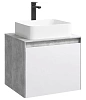 Тумба под раковину AQWELLA Mobi 60 см MOB0106BS+MOB0706W подвесная, бетон светлый