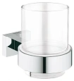 Стакан GROHE Essentials Cube, хром (40755001) с держателем Стакан GROHE Essentials Cube, хром (40755001) с держателем