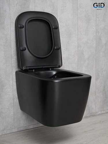 Унитаз подвесной Gid Tr2140Bm 62255Y черный матовый 51x35x37.5 с крышкой микролифт Унитаз подвесной Gid Tr2140Bm 62255Y черный матовый 51x35x37.5 с крышкой микролифт