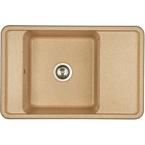 Кухонная мойка Aquaton Беллис 78 1A725032BS220 из литого мрамора, песочный Кухонная мойка Aquaton Беллис 78 1A725032BS220 из литого мрамора, песочный