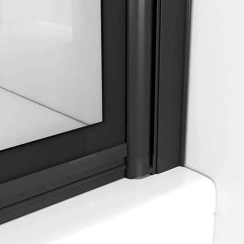 Шторка на ванну Niagara Nova NG-08-90BLACK (90x140) черный матовый, стекло прозрачное с рисунком клетка Шторка на ванну Niagara Nova NG-08-90BLACK (90x140) черный матовый, стекло прозрачное с рисунком клетка