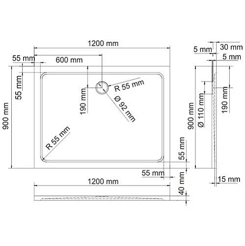 Душевой поддон WasserKRAFT Berkel 48T07 белый Душевой поддон WasserKRAFT Berkel 48T07 белый
