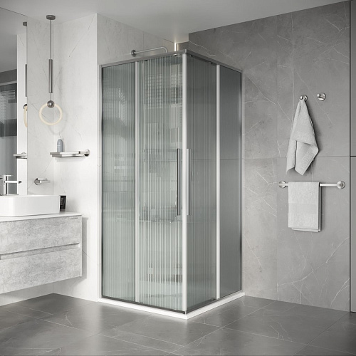 Душевой уголок Niagara Nova NG-4623-34 (90х90х195) квадрат, раздвижная, хром, стекло рифленое Душевой уголок Niagara Nova NG-4623-34 (90х90х195) квадрат, раздвижная, хром, стекло рифленое