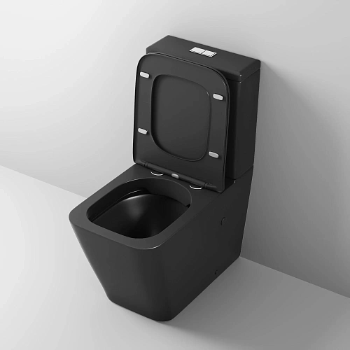 Унитаз напольный GROSSMAN GR-4445BMS 640x360x830 черный матовый безободковый с тонкой крышкой Унитаз напольный GROSSMAN GR-4445BMS 640x360x830 черный матовый безободковый с тонкой крышкой