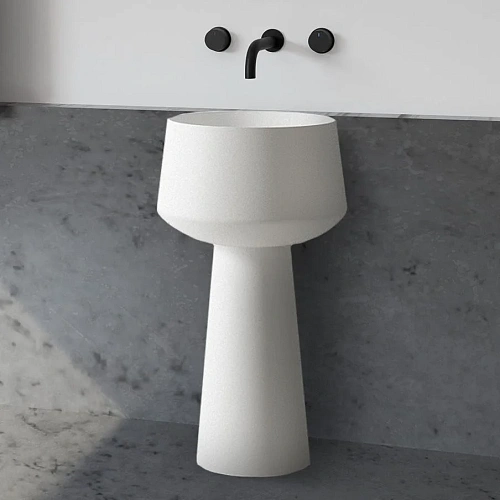 Раковина ABBER Stein AS2508 отдельностоящая, белая матовая Раковина ABBER Stein AS2508 отдельностоящая, белая матовая