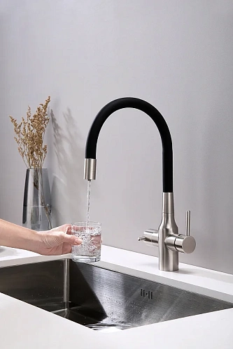 Смеситель для кухни Paulmark SALIX брашированная сталь Sa213419-BS Смеситель для кухни Paulmark SALIX брашированная сталь Sa213419-BS