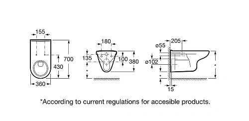 Унитаз подвесной Roca Access 346237000 Унитаз подвесной Roca Access 346237000
