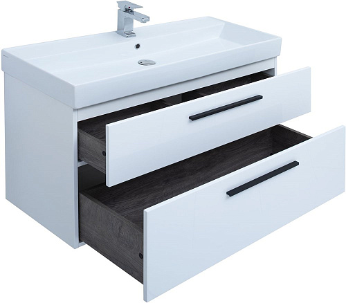 Тумба под раковину Aquanet Nova 100 белый глянец 00249922 Тумба под раковину Aquanet Nova 100 белый глянец 00249922