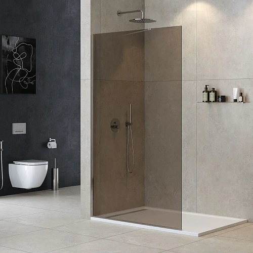 Душевая перегородка CEZARES LIBERTA-L-1-TB-120-BR-Cr 120см стекло тонированное (бронза), профиль хром Душевая перегородка CEZARES LIBERTA-L-1-TB-120-BR-Cr 120см стекло тонированное (бронза), профиль хром