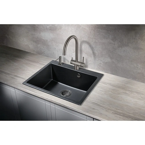 Кухонная мойка Milacio Murcia 60 Cuarzo (MC.77011), черный матовый Кухонная мойка Milacio Murcia 60 Cuarzo (MC.77011), черный матовый