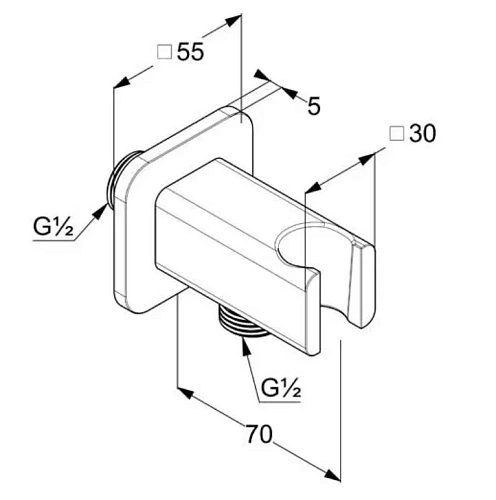 Шланговое подключение Kludi A QA 65568N0-00 с держателем для душа брашированное золото Шланговое подключение Kludi A QA 65568N0-00 с держателем для душа брашированное золото